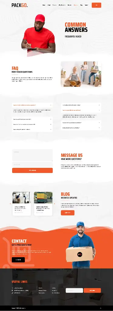 PackGo - Moving Transport Logistics Elementor Template Kit