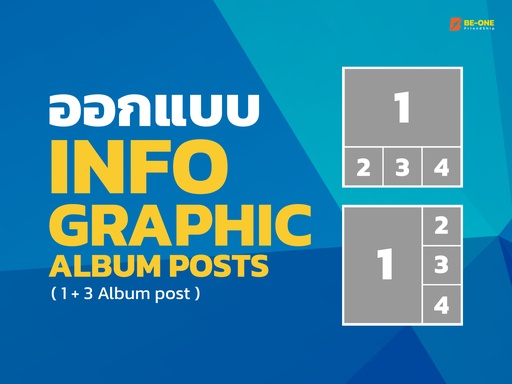 Info Graphic Design  1 Set For Facebook , 1 large image (L / P) , 3 Square image , 2 Editable